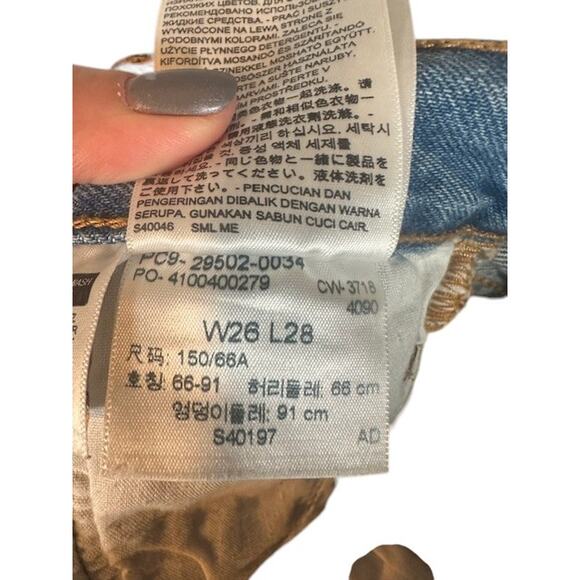 Levi's Light Blue Ripped Button Fly 501 S Skinny Denim Jeans Women Sz 26 - Picture 12 of 12